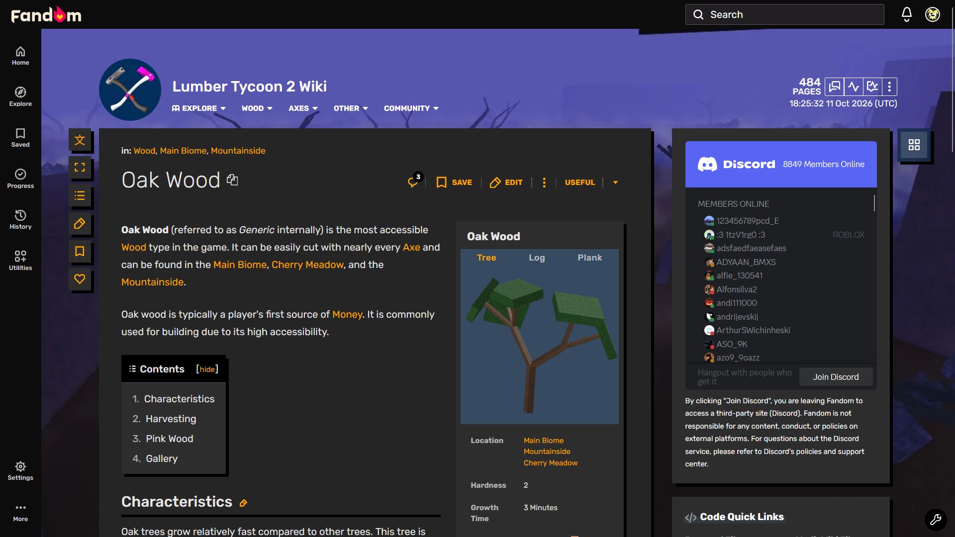Oak Wood article with FandomDesktop
