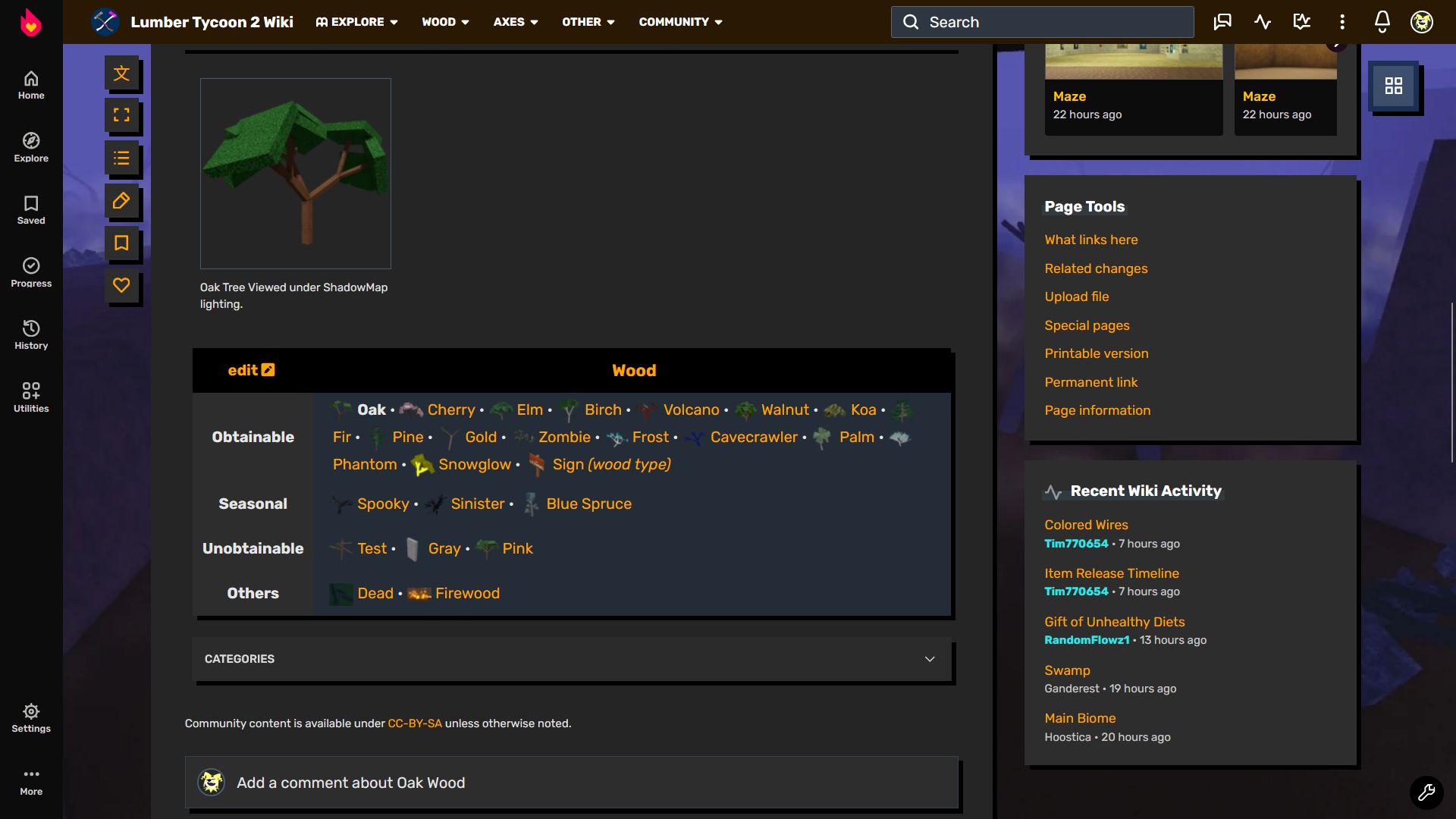 Scrolled Oak Wood article with FandomDesktop